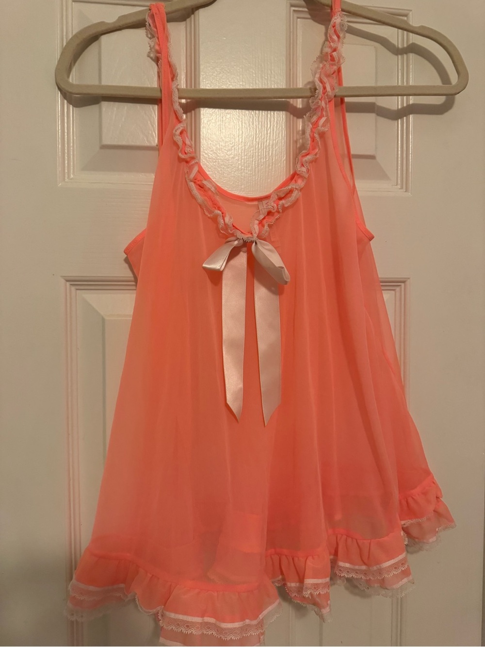 VICTORIA’S SECRET Y2K SLIP Orange Ruffle-Bow
